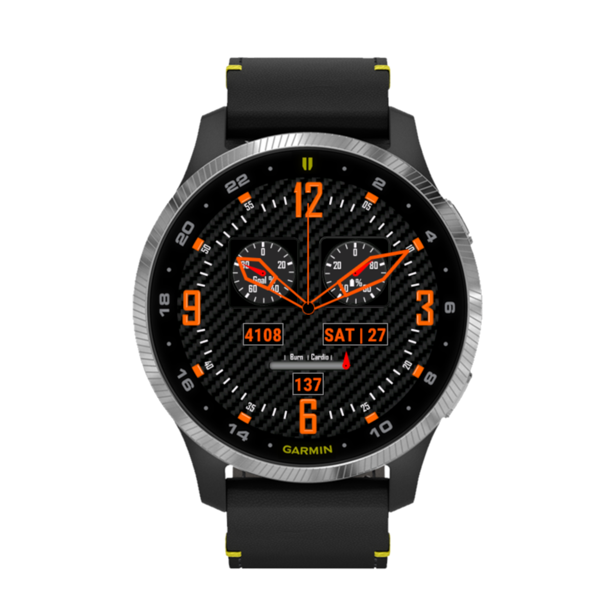 Carbon Pilot Designer Watch Face for Garmin